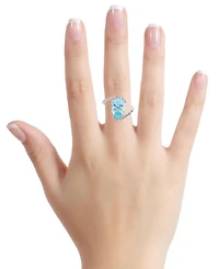 Macy's Sky Blue Topaz (3.45 ct. t.w.) & White (0.15 Ring Sterling Silver (Also Available Pink Amethyst)