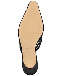 Nine West Women's Camenlaw Woven Kitten Heel Mules Pumps