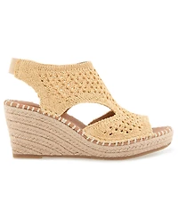 Gentle Souls Women's Cody Knit Round Toe Wedge Sandals