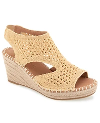 Gentle Souls Women's Cody Knit Round Toe Wedge Sandals