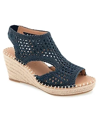 Gentle Souls Women's Cody Knit Round Toe Wedge Sandals
