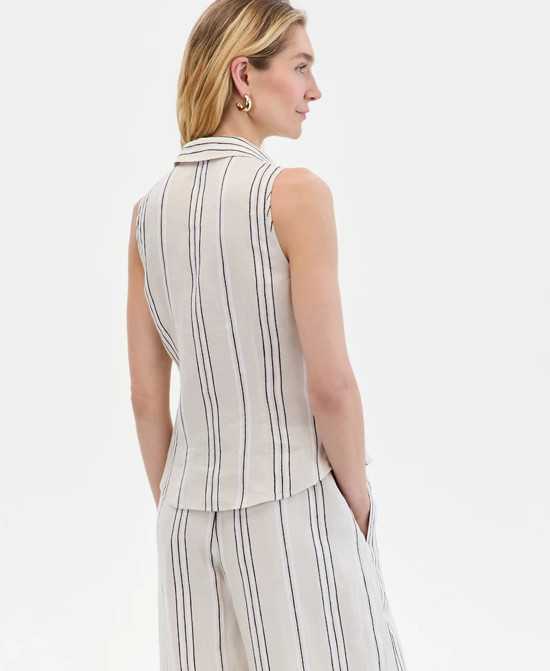 I.n.c. International Concepts Women's Sleeveless Collared Shirt, Macy's Exclusive