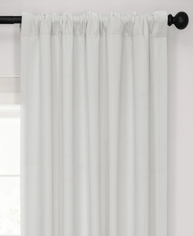 Half Price Drapes Off White Performance Linen Hotel Blackout Curtain