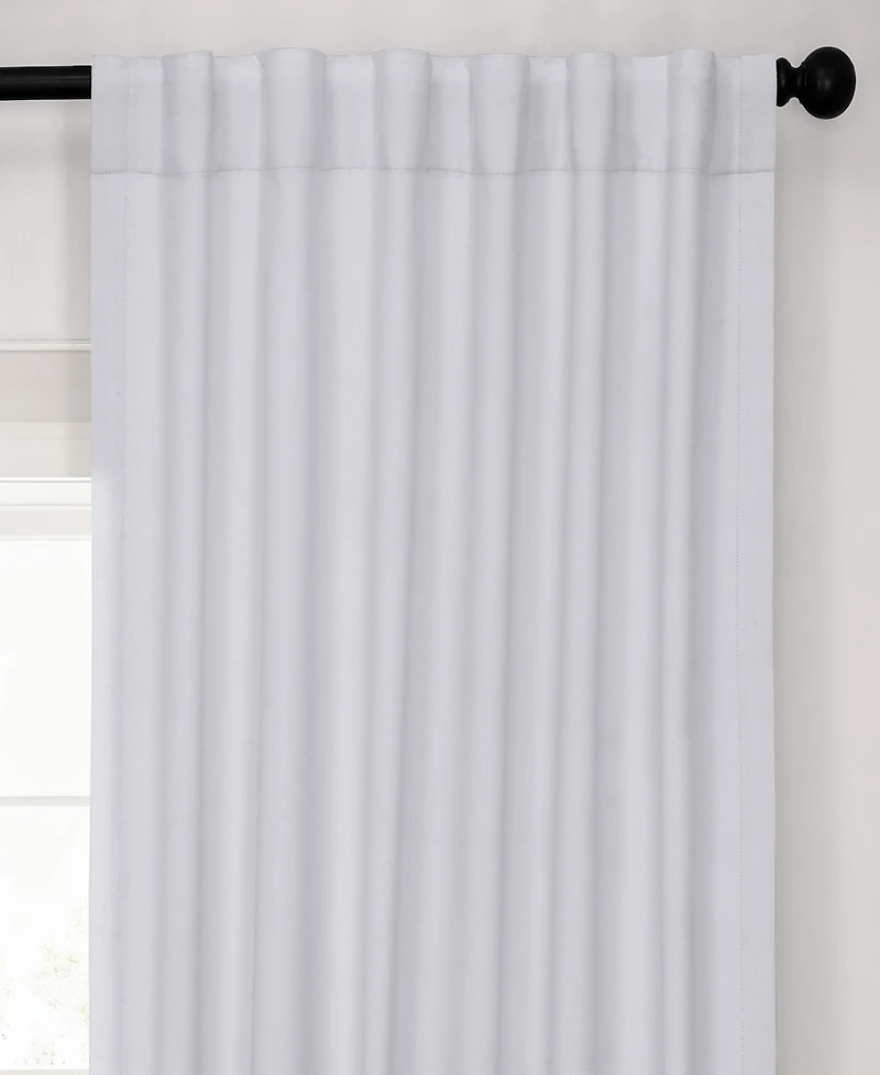 Half Price Drapes White Performance Linen Hotel Blackout Curtain