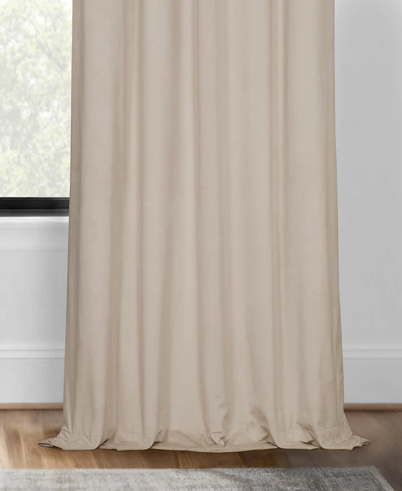 Half Price Drapes Alabaster Beige Signature Velvet Blackout Curtain