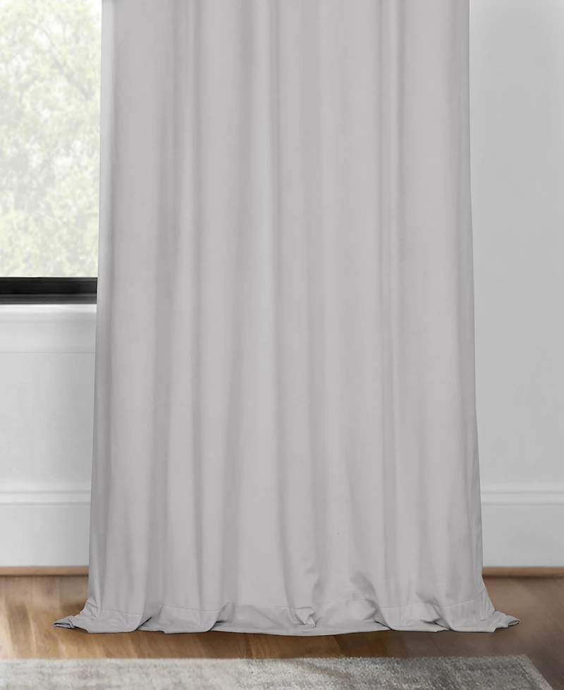 Half Price Drapes Reflection Grey Signature Velvet Blackout Curtain