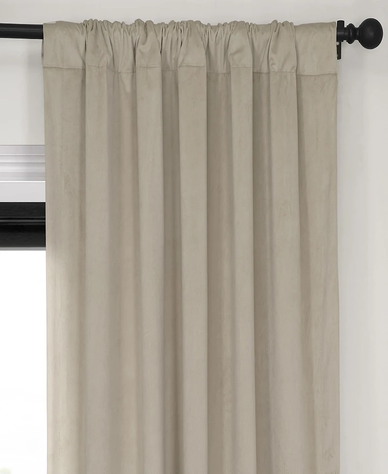 Half Price Drapes Cool Beige Signature Velvet Blackout Curtain