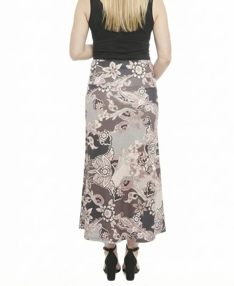 24seven Comfort Apparel Women's and Plus Maternity A-Line Maxi Skirt