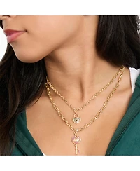 Juicy Couture Key Charm Layered Necklace and Lock Earring Set