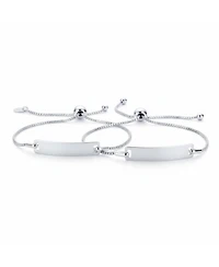 Bling Jewelry Classic Set of 2 Thin Mother Young Daughter Set Id Bracelet Bolo Name Plated Wrist 7 Inch Sterling Silver Adjustable