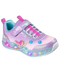 Skechers Toddler Girls S-Lights: Mermaid Dreams Light-Up Fastening Strap Casual Sneakers from Finish Line
