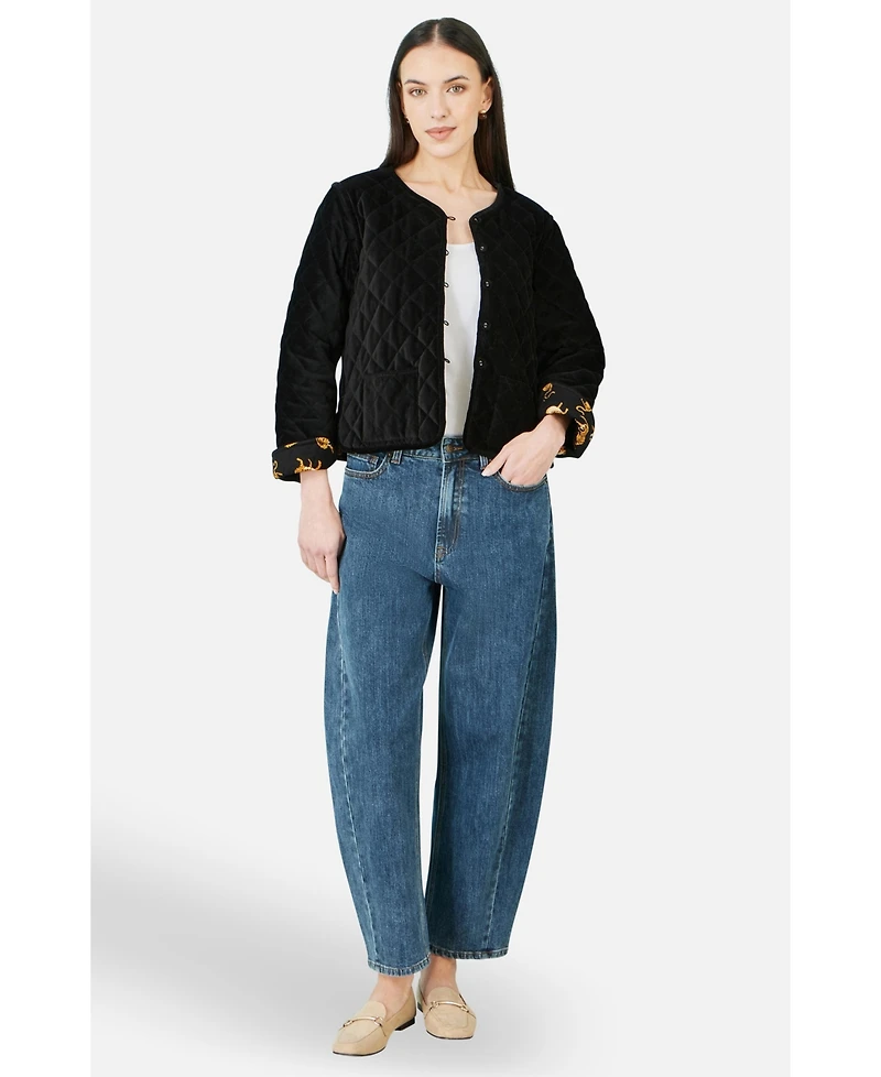 Yumi Women's Jacket With Reversible Leopard Lining