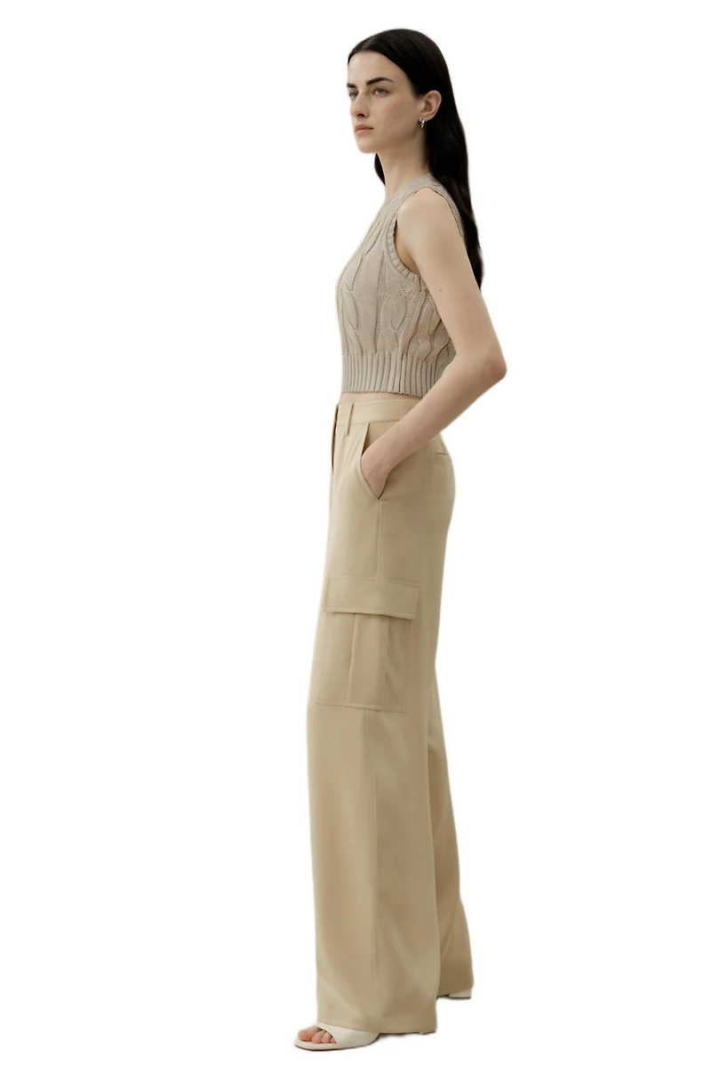 Lilysilk Women's Cable Knit Tussah Silk Cropped Top