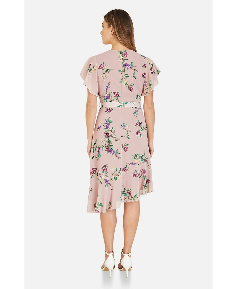 Yumi Women's Midi Dress With Frill Details