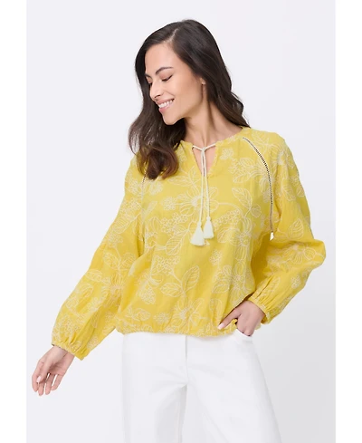 Olsen Women's Embrodiered Tunic Blouse