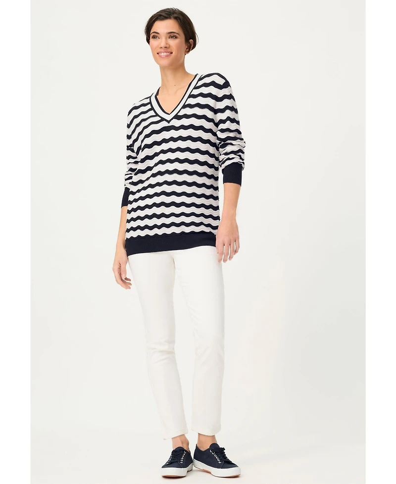 Olsen Women's Wave Ajour Knit Sweater