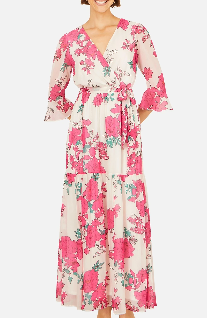 Yumi Women's Blossom Print Maxi Wrap Dress