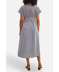 Yumi Women's Gingham Relaxed Shirt Dress