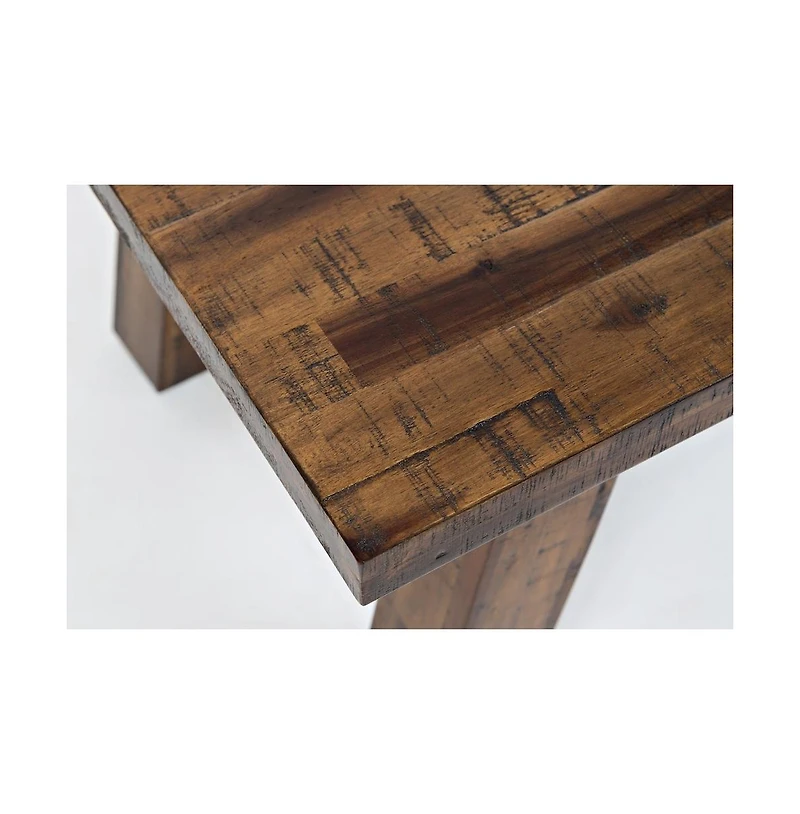 Jofran Cannon Valley Rustic Distressed Industrial Trestle 50" Coffee Table