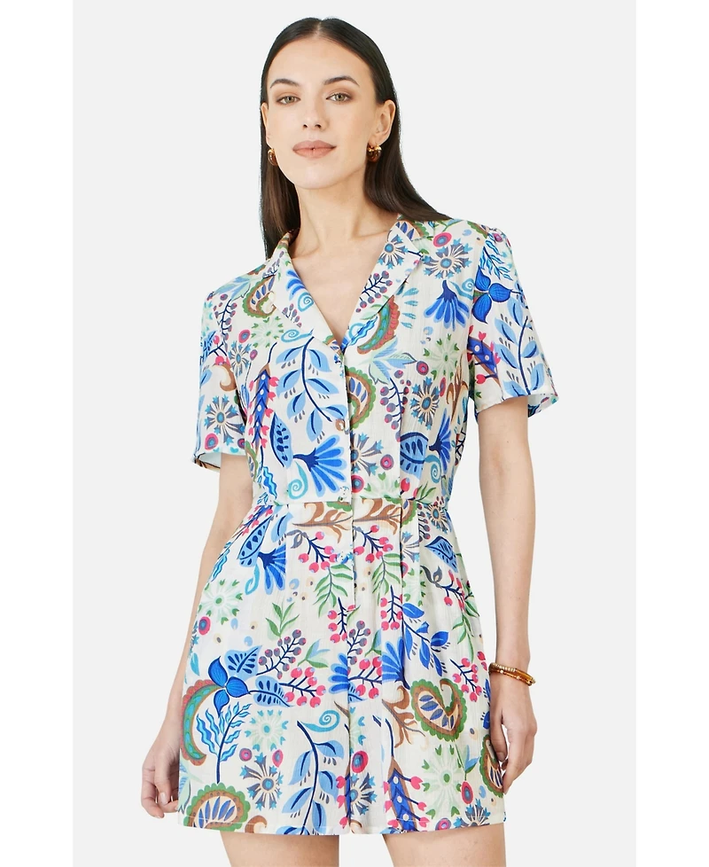 Yumi Women's Paisley Retro Print Playsuit