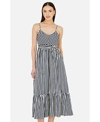 Yumi Women's Stripe Midi Sun Dress