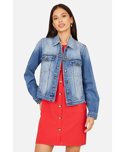 Yumi Women's Stretch Washed Denim Jacket