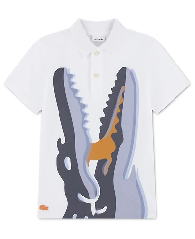 Lacoste Boys' 10-16 Watercolor Croc Short-Sleeve Polo Shirt