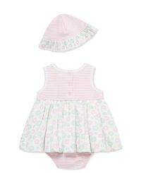 Little Me Baby Girls' Daisy Fun Printed Popover and Hat, 2-Piece Set