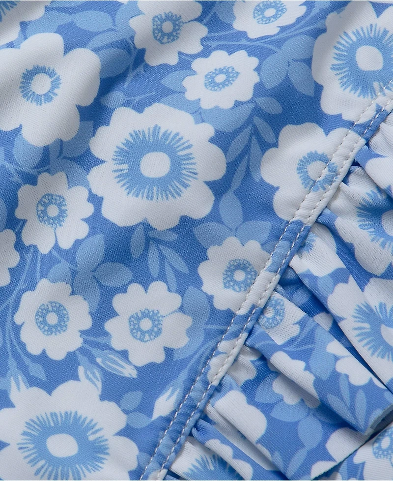 Lands' End Girls Chlorine Resistant Ruffle Tankini Swimsuit Set