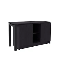 Fm Furniture Elfrida Desk, Two Open Storage Shelves, Wenge