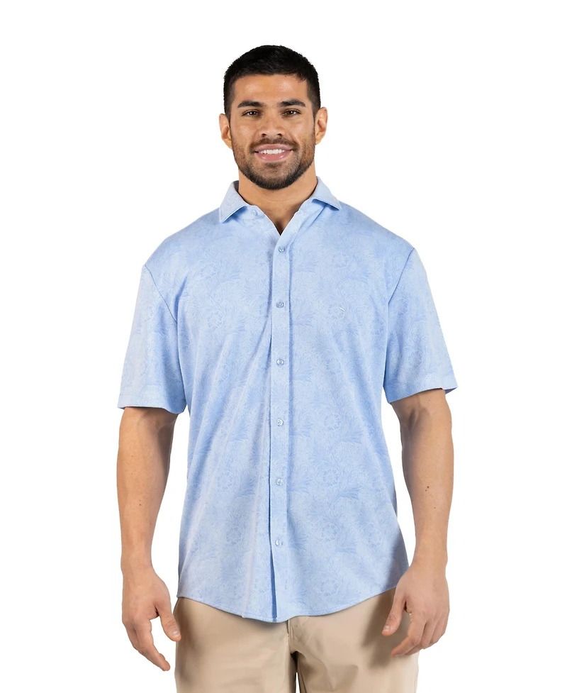 TailorByrd Men's Tropical Printed Modal Short Sleeve Shirt