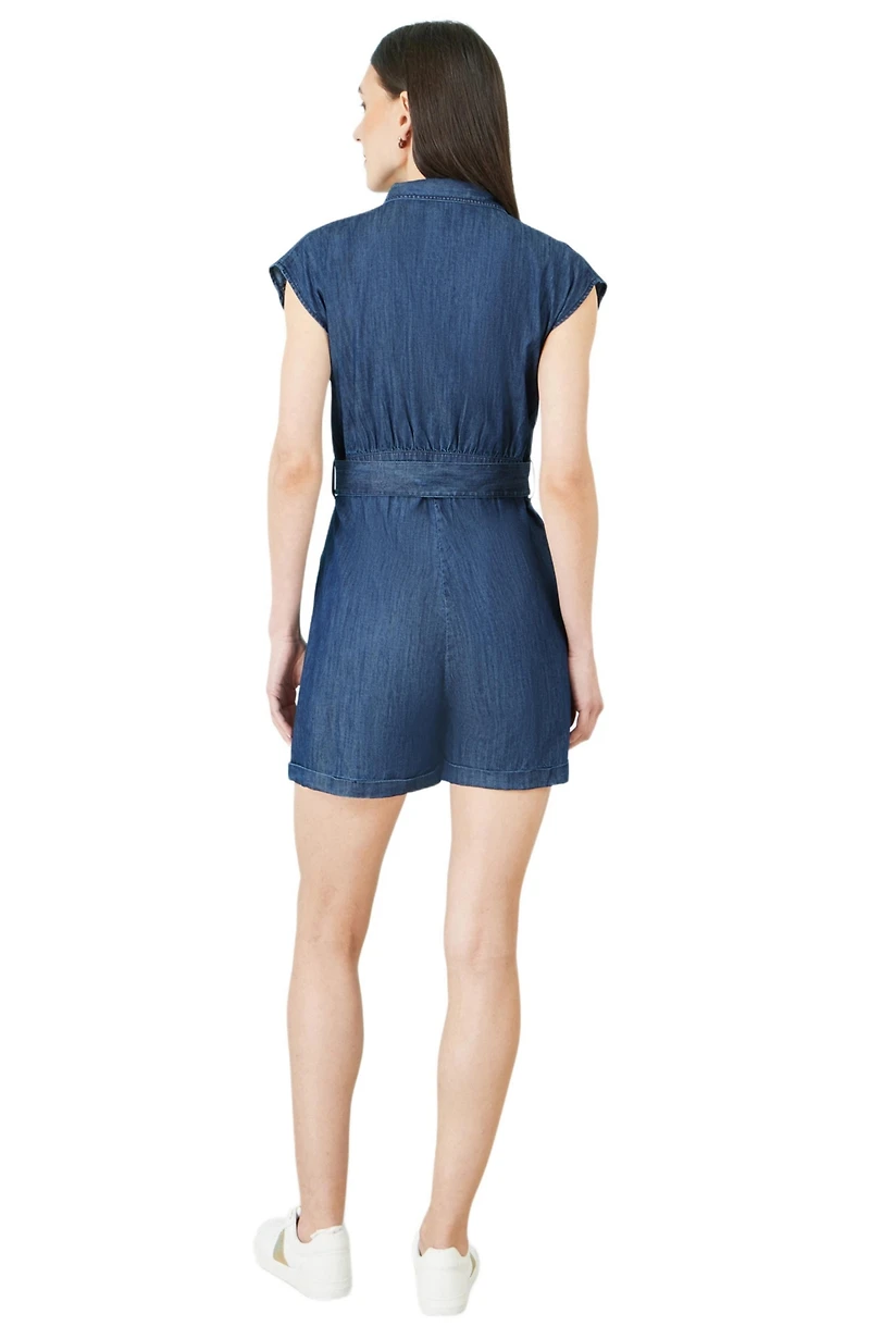 Yumi Women's Chambray Cotton Playsuit