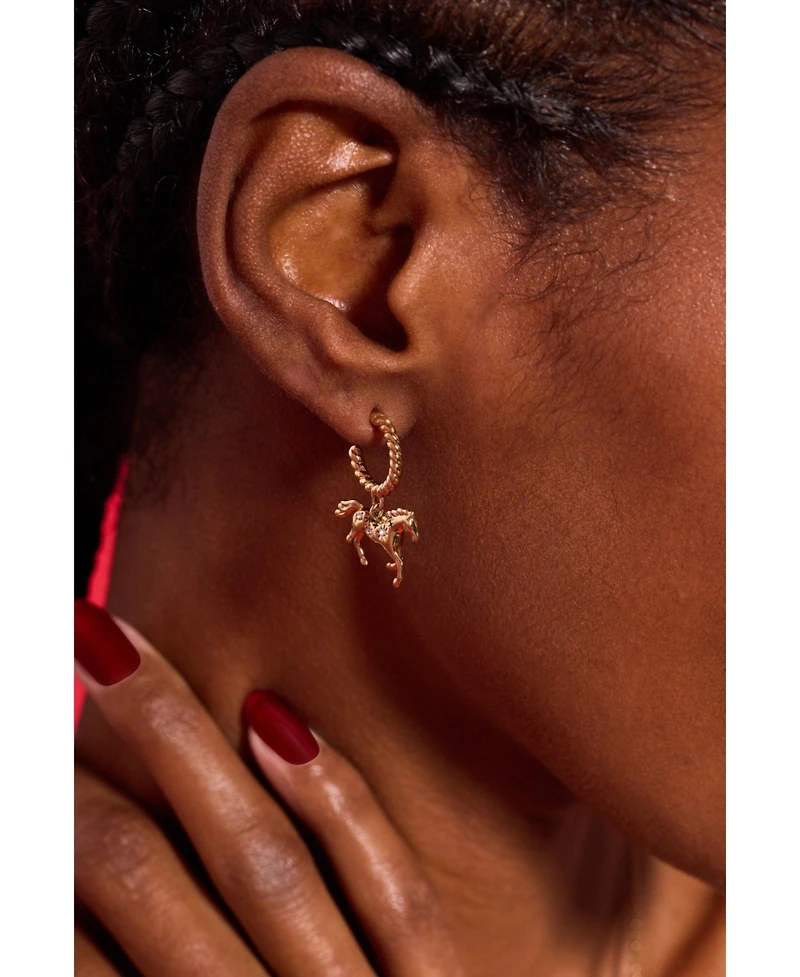 Alex and Ani Horse Huggie Hoop Earring