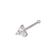 Curata Jewelry Cubic Zirconia Three Stone Nose Ring