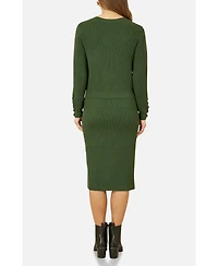 Yumi Women's Sleeve Button Detail Jumper
