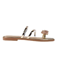 Bebe Women's Fashion Sandal with Embellished Bow Detail