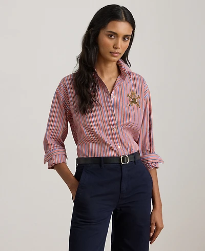 Lauren Ralph Petite Relaxed-Fit Collared Shirt