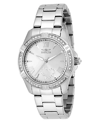 Invicta Men's 21383 Angel Quartz 3 Hand Silver Dial Watch