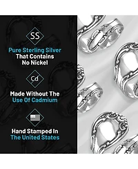 Curata Jewelry 925 Sterling Oxidized Boho Adjustable Wrap Spoon Ring