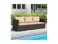 Slickblue 3-Piece Patio Sectional Sofa Set with Plush Seat Cushions