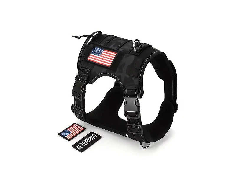 ProMounts Durable Tactical Dog Harness for Medium and Large Breeds, Featuring an Adjustable Vest with Handle, Metal Buckle