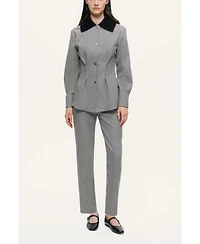 Nocturne Women's Corset-Back Checked Sculpted Shirt