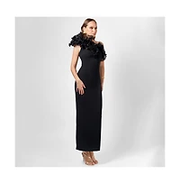 Bariano Women's Elena One Shoulder Ruffle Midaxi Dress