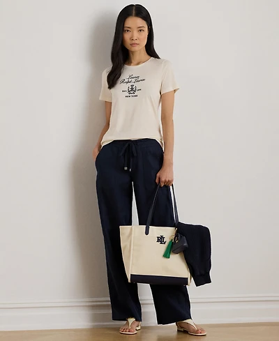 Lauren Ralph Wide-Leg 100% Linen Pants