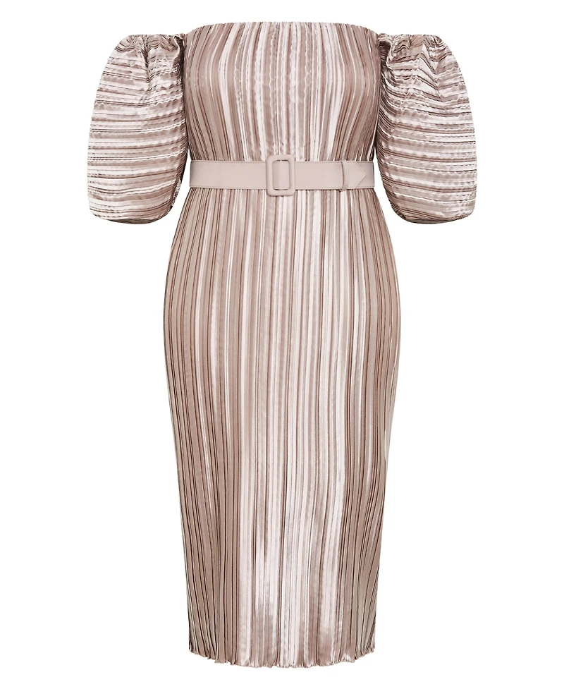 City Chic Women's Krista Pleat Midi Dress