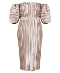 City Chic Women's Krista Pleat Midi Dress