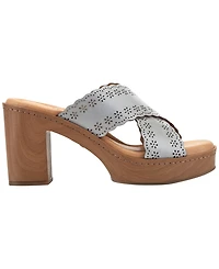 Earth Women's Qamra Leather Criss-Cross Platform Block Heel Sandals