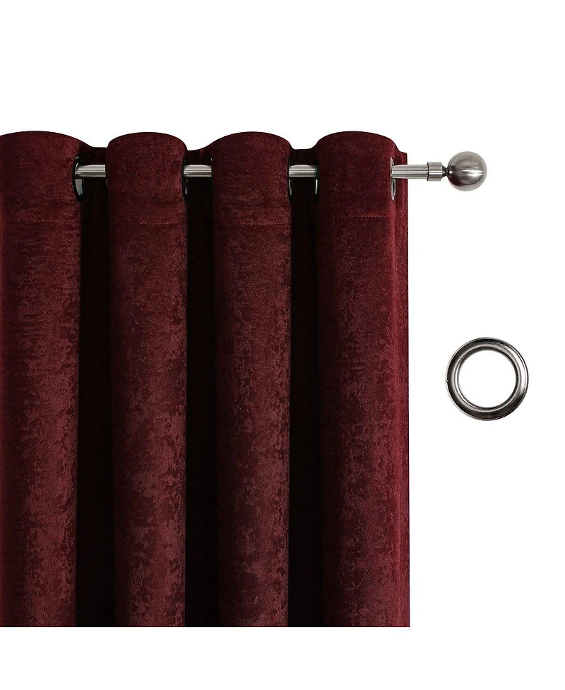 Kate Aurora Costanza 2 Piece Room Darkening Grommet Top Textured Window Curtain Panels