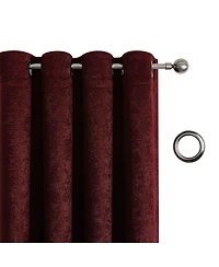 Kate Aurora Costanza 2 Piece Room Darkening Grommet Top Textured Window Curtain Panels