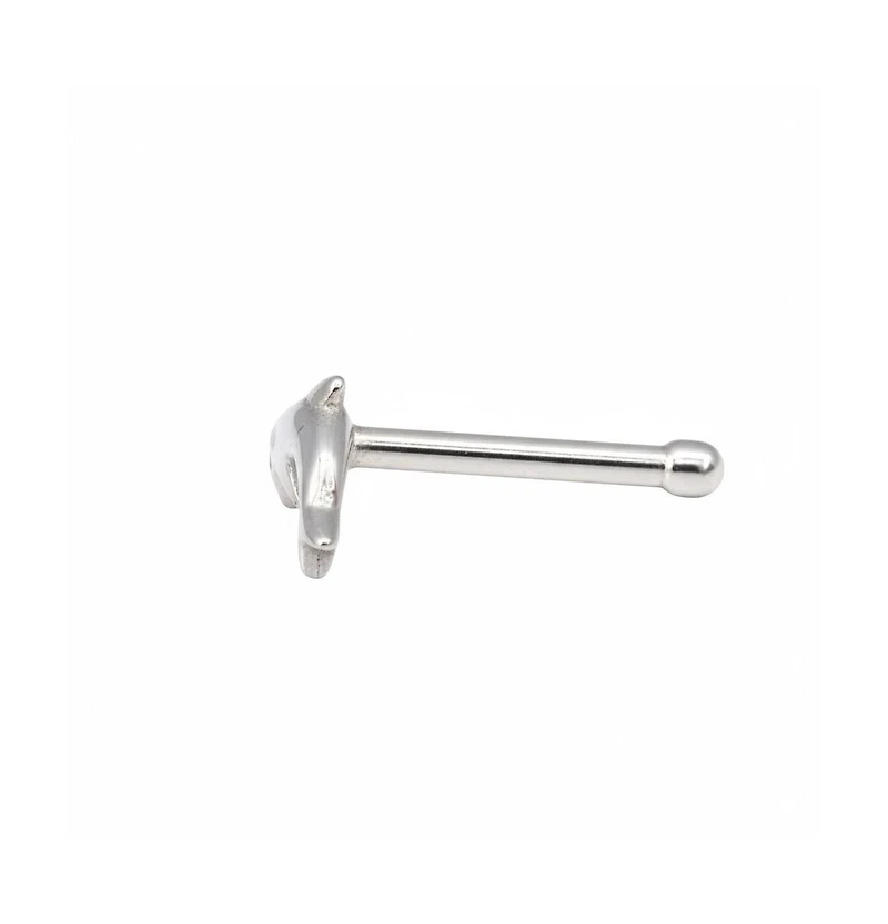 Curata Jewelry 14k 20g Dolphin Nose Stud Ring